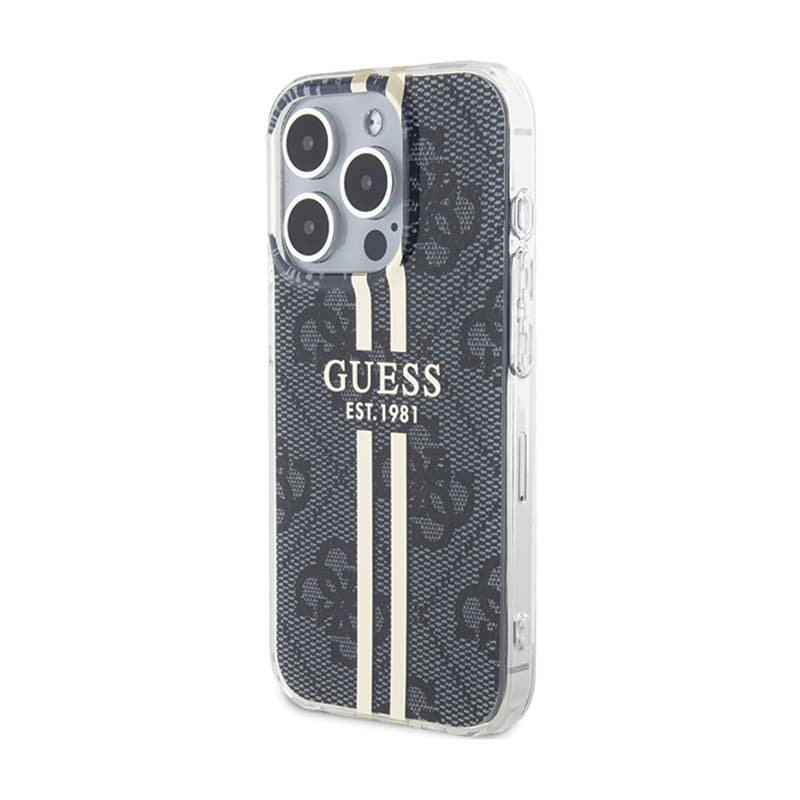 Guess IML 4G Gold Stripe - Case iPhone 15 Pro (Black) 2
