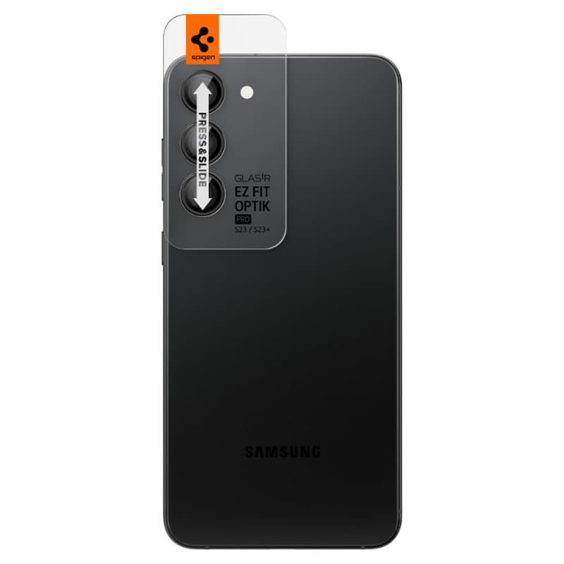 Spigen Optik Pro GLAS.TR EZ Fit Camera Protector 2-Pack - Lens protection glass 2 pcs. for Samsung Galaxy S23 / 23+ (Black)