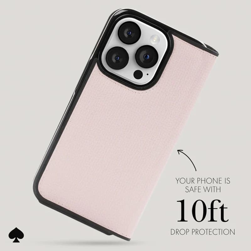 Kate Spade New York Wrap Folio Case - Leather Flip Case iPhone 15 Pro Max (Pale Vellum) 3