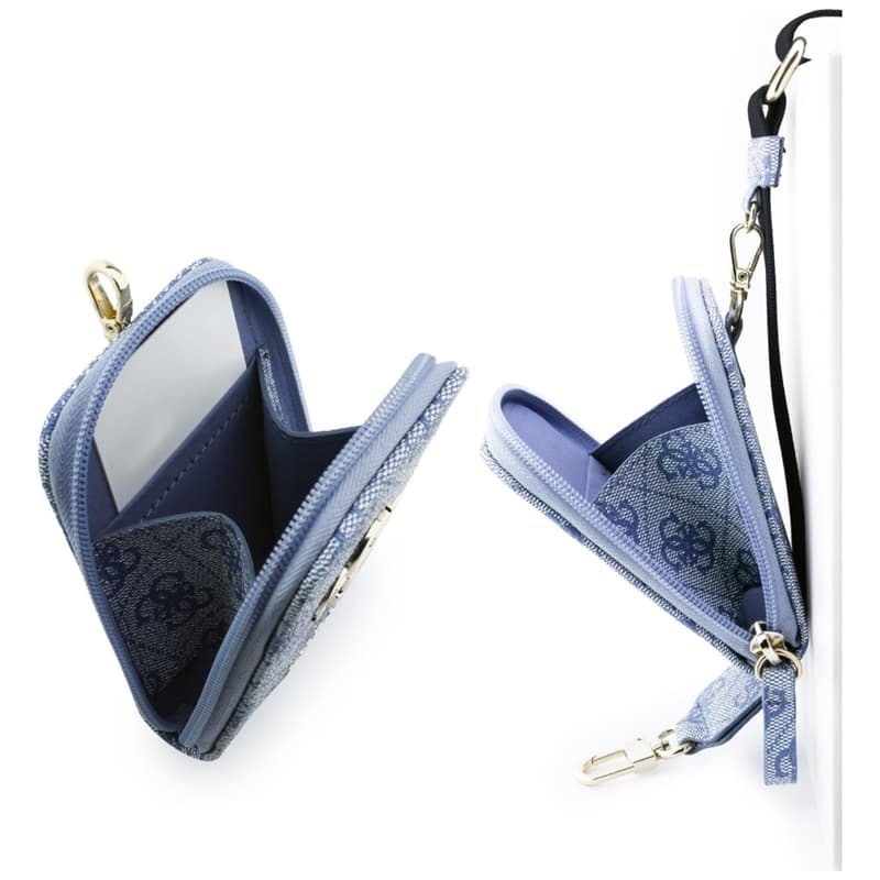 Guess 4G Metal Logo Universal Crossbody Phone Strap Small Purse - Lanyard/Shoulder Strap with Phone Wallet (Blue) 5