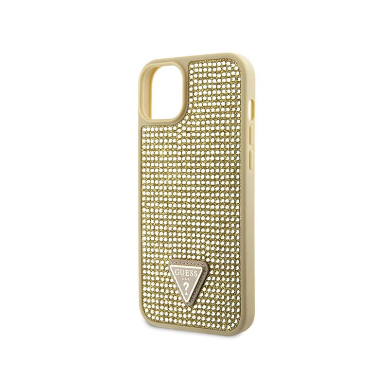 Guess Rhinestone Triangle - Case for iPhone 14 Plus (Gold) 6