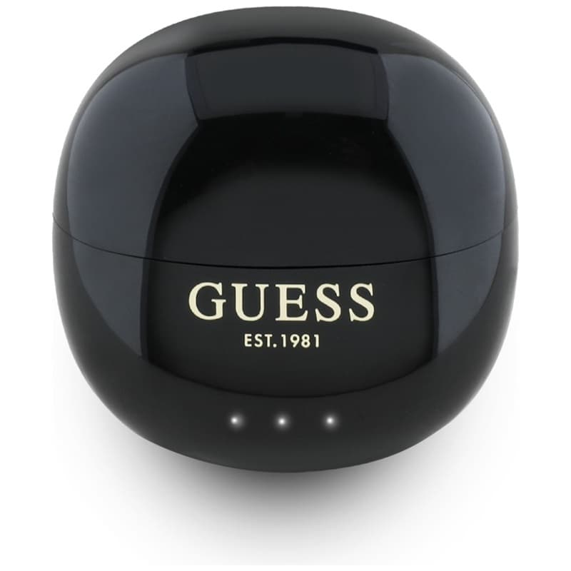 Guess Glossy Effect Egg Shape Printed Classic Logo - TWS Bluetooth Earphones + Charging Case (Black) 2