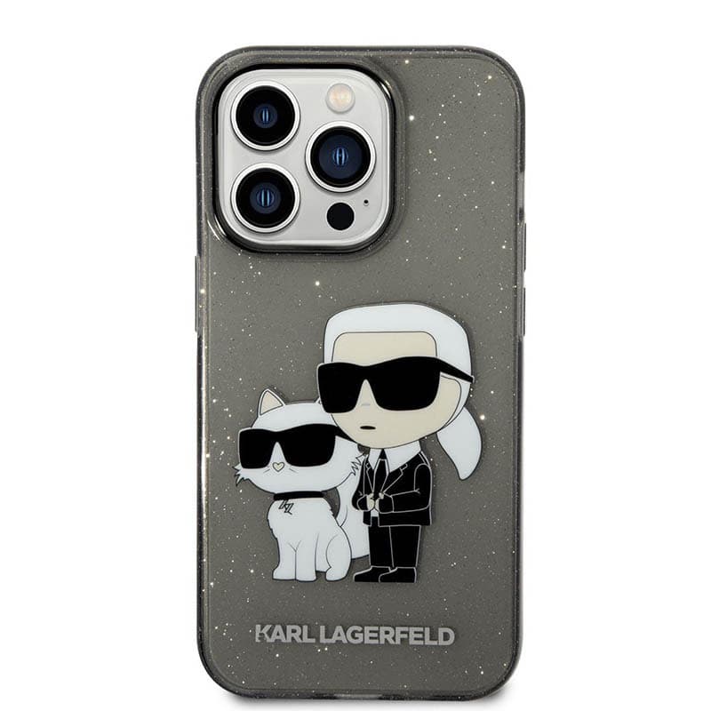 Karl Lagerfeld IML Glitter NFT Karl & Choupette - Case for iPhone 14 Pro Max (Black) 2