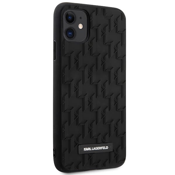 Karl Lagerfeld Monogram 3D Pattern - Case for iPhone 11 (Black) 4