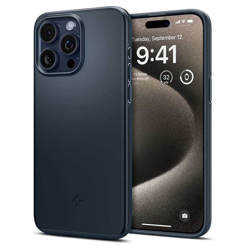 Spigen Thin Fit - Case for iPhone 15 Pro Max (Metal Slate)