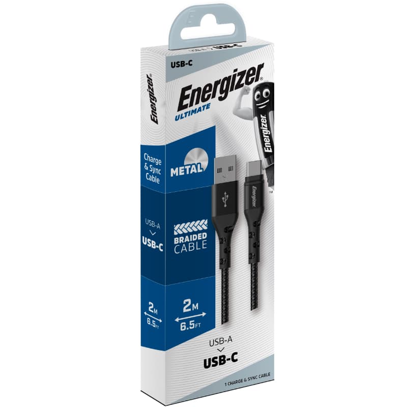 Energizer Ultimate - USB-A to USB-C connecting cable 2m (Black) 4
