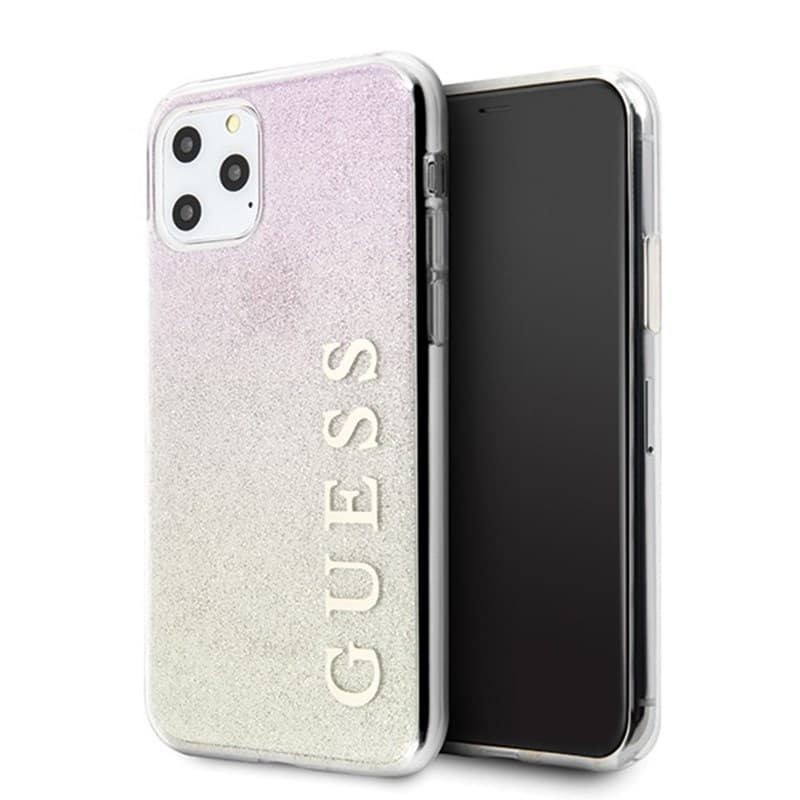 Guess Glitter Gradient - Case for  iPhone 11 Pro Max (Gold/Pink)