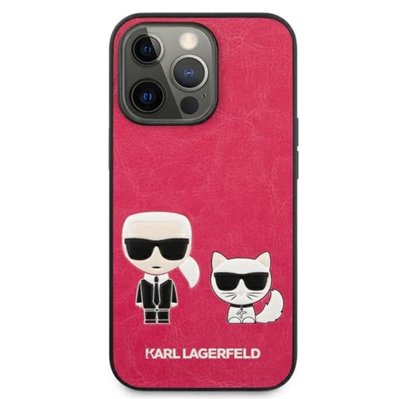 Karl Lagerfeld PU Leather Karl & Choupette Embossed - Case for iPhone 13 Pro (Fuchsia) 3