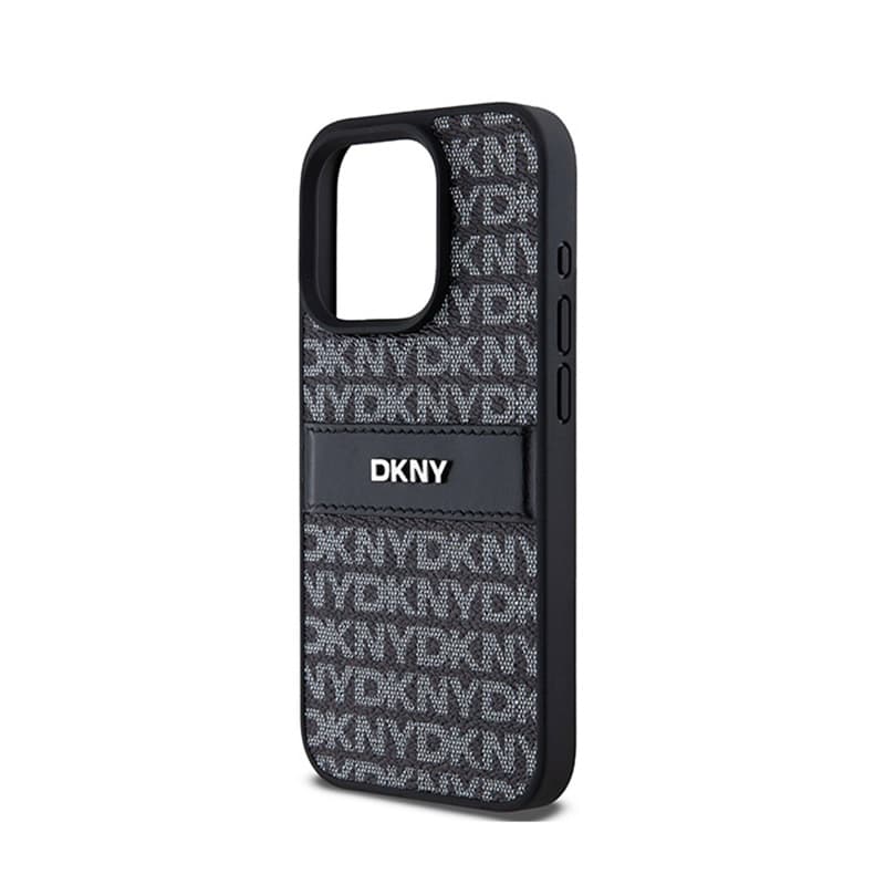 DKNY Leather Mono Stripe & Metal Logo - Case for iPhone 15 Pro Max (black) 6