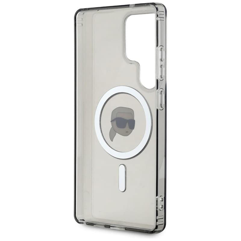 Karl Lagerfeld Button Karl Head Printed Logo MagSafe - Case for Samsung Galaxy S25 Ultra (Black) 7