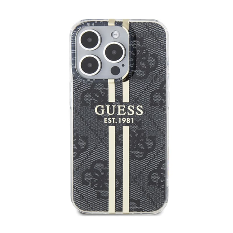 Guess IML 4G Gold Stripe - Case iPhone 15 Pro (Black) 3