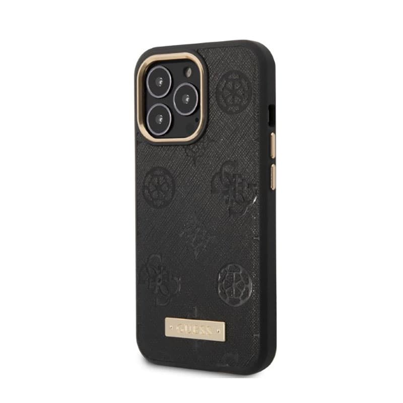 Guess Peony Logo Plate MagSafe - Case for iPhone 13 Pro (Black) 2