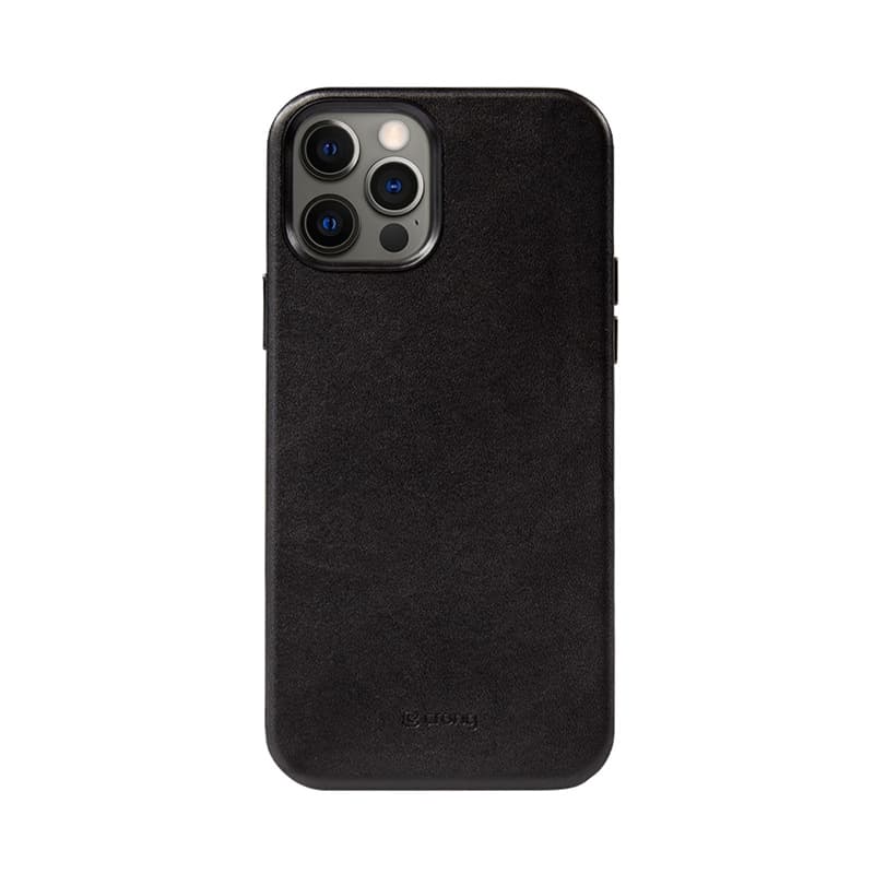 Crong Essential Cover - iPhone 12 Pro Max Faux Leather Case (Black) 8