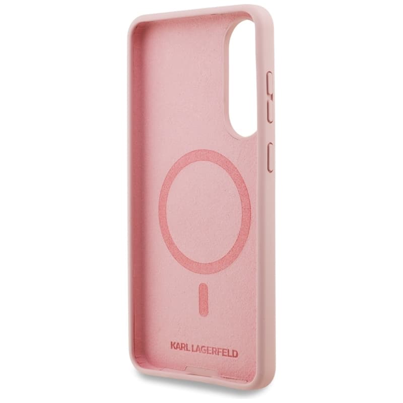 Karl Lagerfeld Silicone Double Heads And Circle MagSafe - Case for Samsung Galaxy S25 Edge (pink) 7