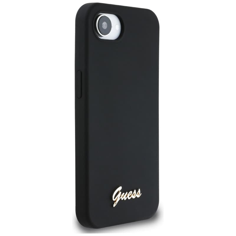 Guess Silicone Script Metal Logo MagSafe - Case for iPhone 16e (black) 4