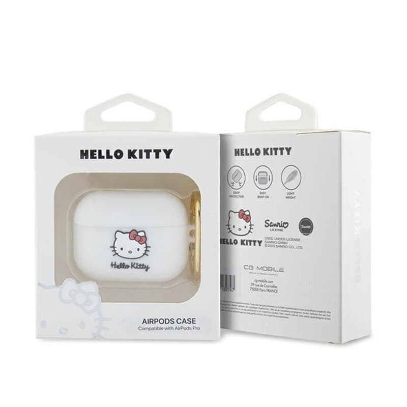 Hello Kitty Silicone 3D Kitty Head - Case for AirPods Pro (white) 3