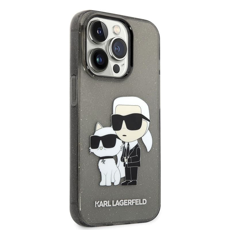 Karl Lagerfeld IML Glitter NFT Karl & Choupette - Case for iPhone 14 Pro Max (Black) 3