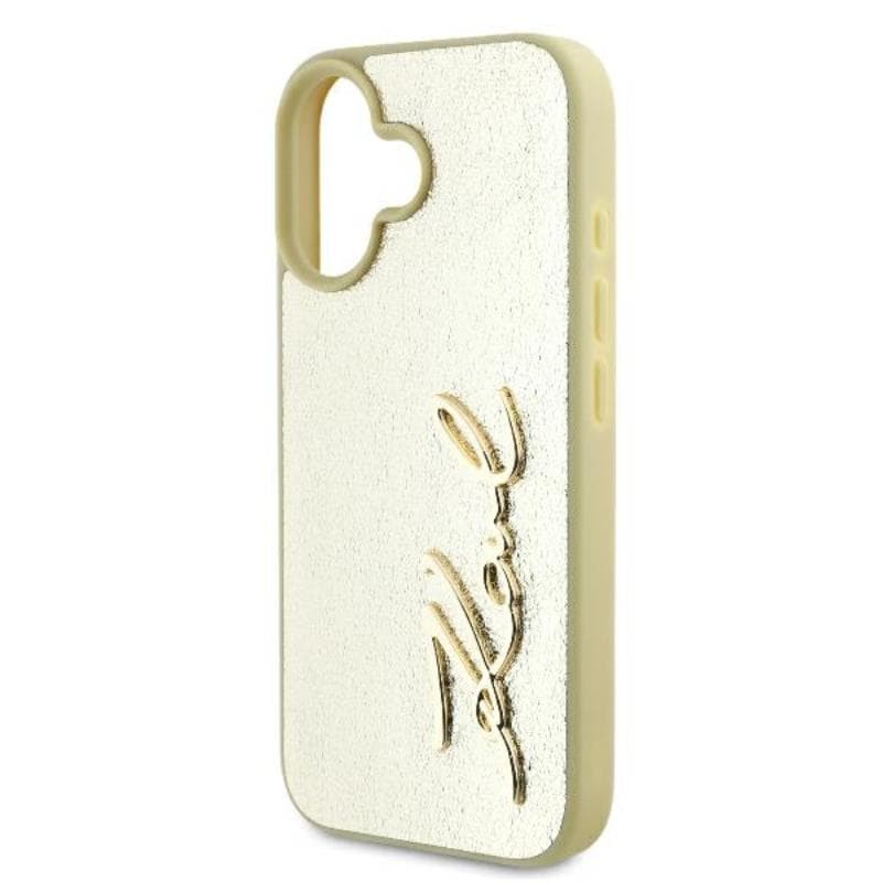 Karl Lagerfeld Metal Signature - Case for iPhone 16 (gold) 6