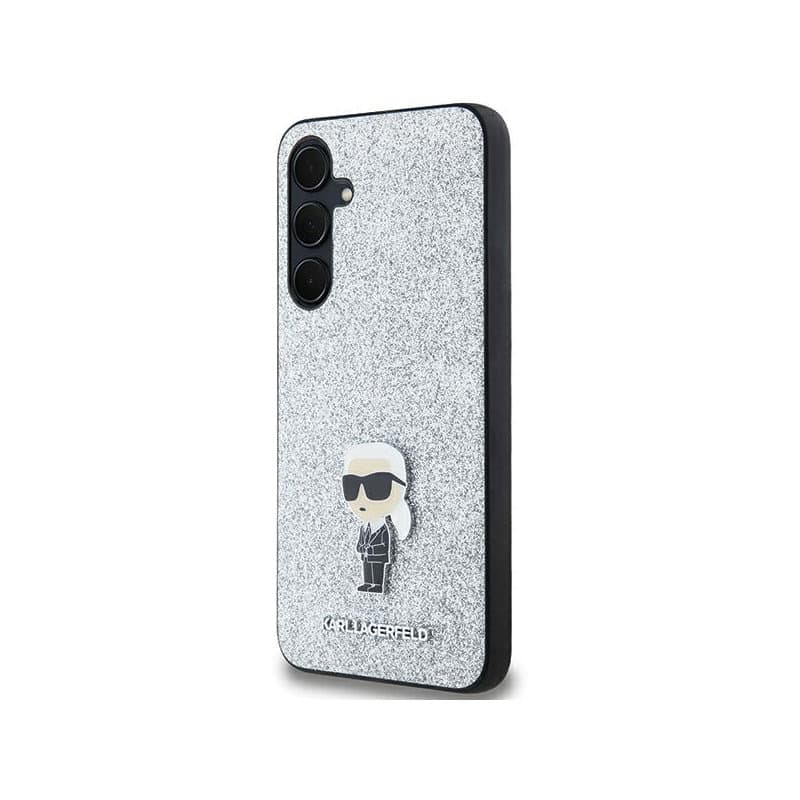 Karl Lagerfeld Fixed Glitter Ikonik Logo Metal Pin - Samsung Galaxy A35 5G Case (Silver) 2