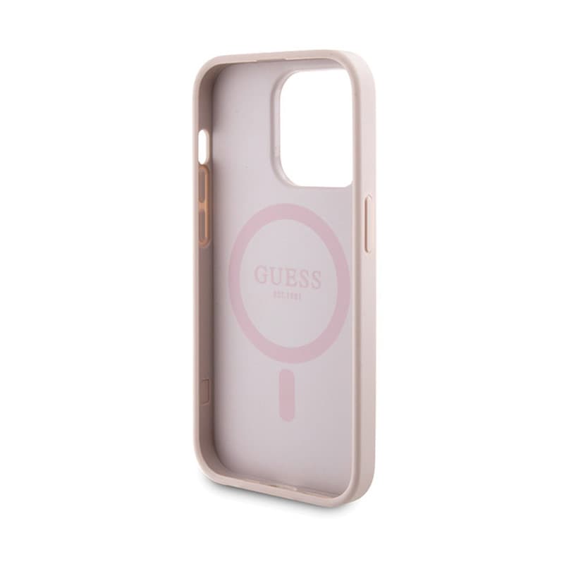 Guess Bundle Pack MagSafe 4G Metal Gold Logo - Case set + Power Bank 5000mAh MagSafe iPhone 15 Pro (pink) 7