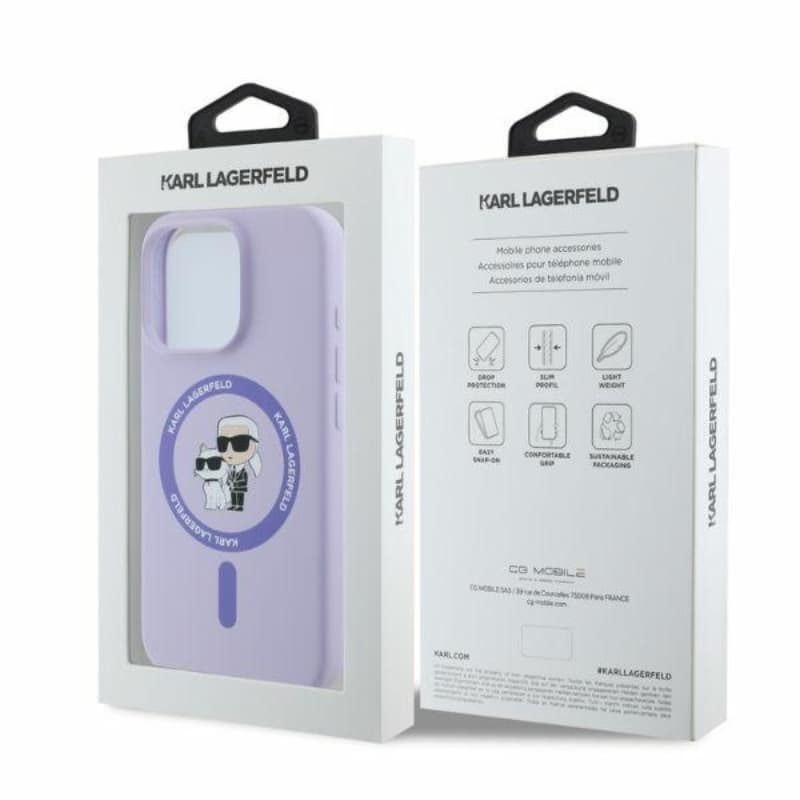 Karl Lagerfeld Silicone Karl & Choupette Ring MagSafe - Case iPhone 16 Pro Max (purple) 5