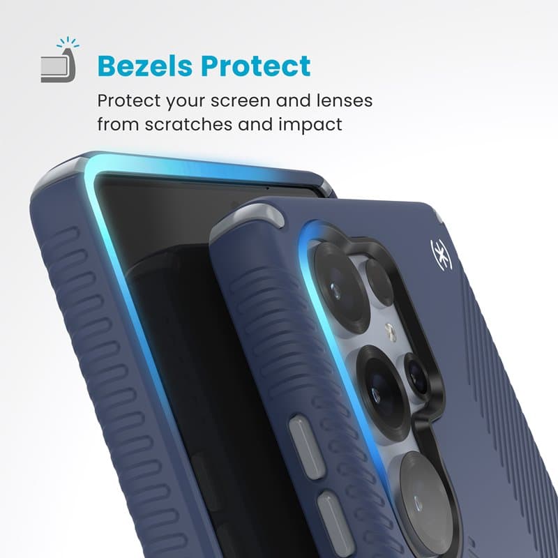 Speck Presidio2 Grip Magnet - Samsung Galaxy S25 Ultra MagSafe Case (Coastal Blue/Dust Gray/White) 4