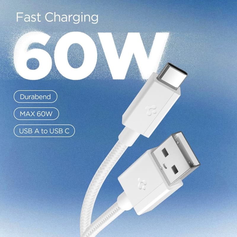 Spigen EB6015AC Essential - USB-A to USB-C Cable 60W 1.5m (White) 2