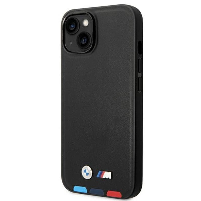 BMW Leather Hot Stamp Tricolor - Case for iPhone 14 Plus (Black) 2