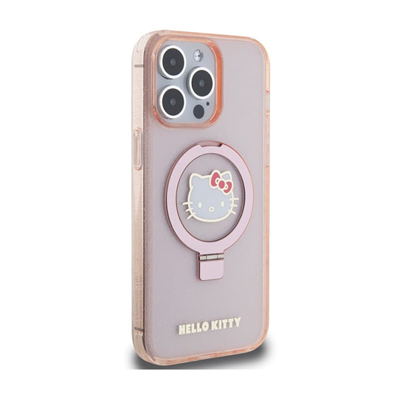 Hello Kitty Ring Stand Glitter Electrop Logo MagSafe - Case iPhone 15 Pro Max (pink) 4
