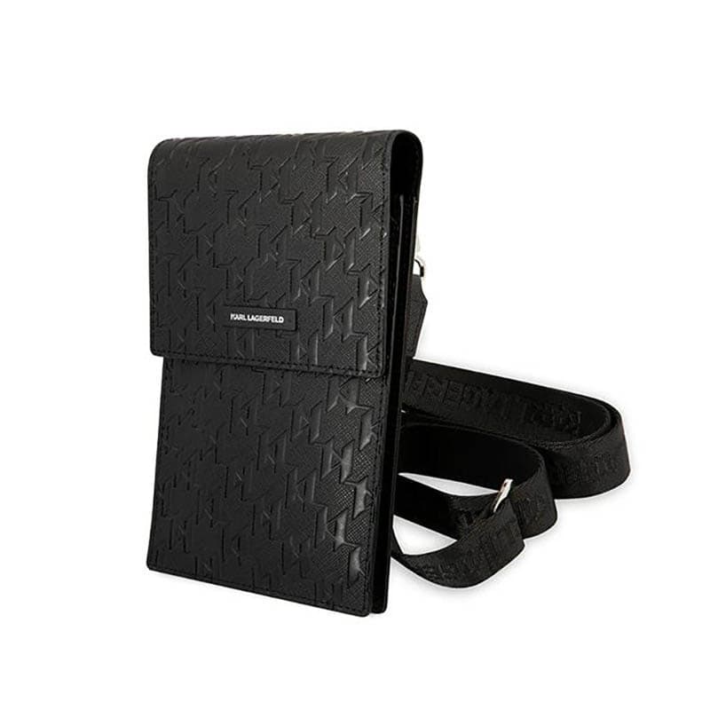 Karl Lagerfeld Monogram Plate Wallet Phone Bag - Bag for smartphone and accessories (Black) 1