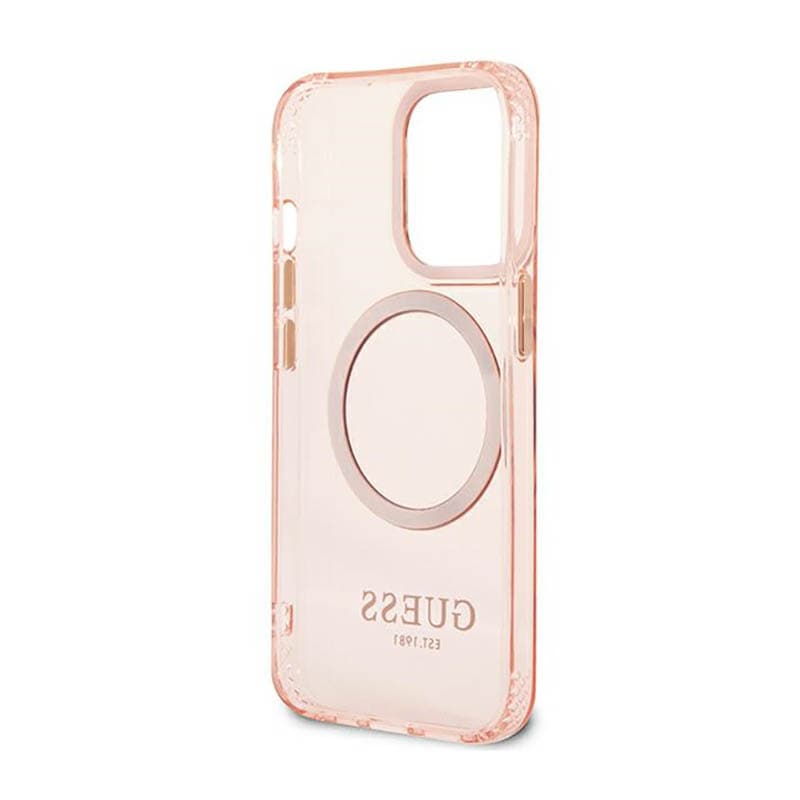 Guess Gold Outline Translucent MagSafe - Case for iPhone 13 Pro (Pink) 7