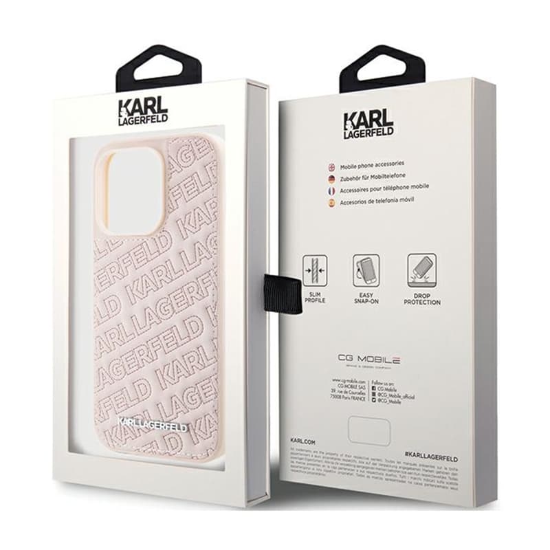 Karl Lagerfeld Quilted K Pattern - iPhone 15 Pro Max Case (pink) 8