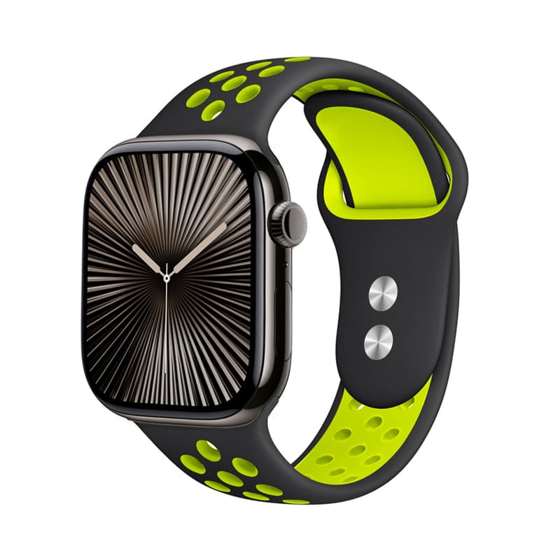 Crong Duo Sport - Apple Watch Band 38/40/41/42 mm (Black/Lime) 1