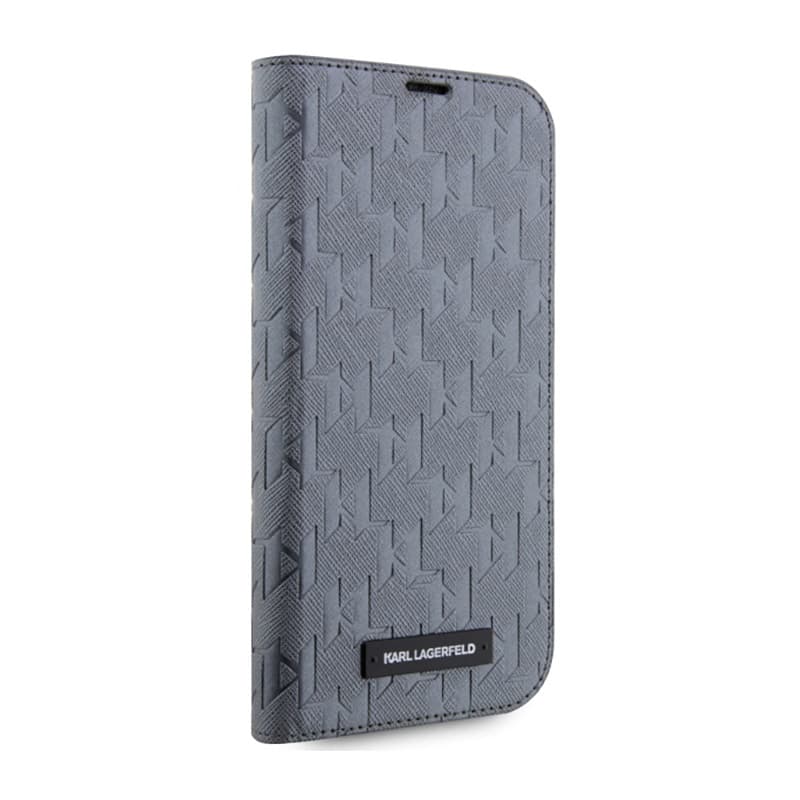 Karl Lagerfeld Booktype Saffiano Monogram - Case for iPhone 14 Pro Max (Silver) 5