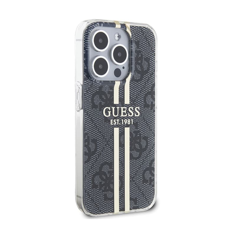 Guess IML 4G Gold Stripe - Case iPhone 15 Pro (Black) 4