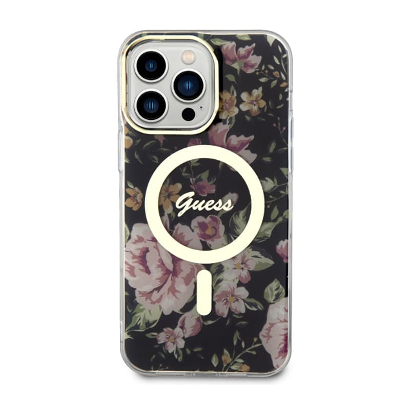 Guess Flower MagSafe - Case iPhone 14 Pro Max (Black) 3