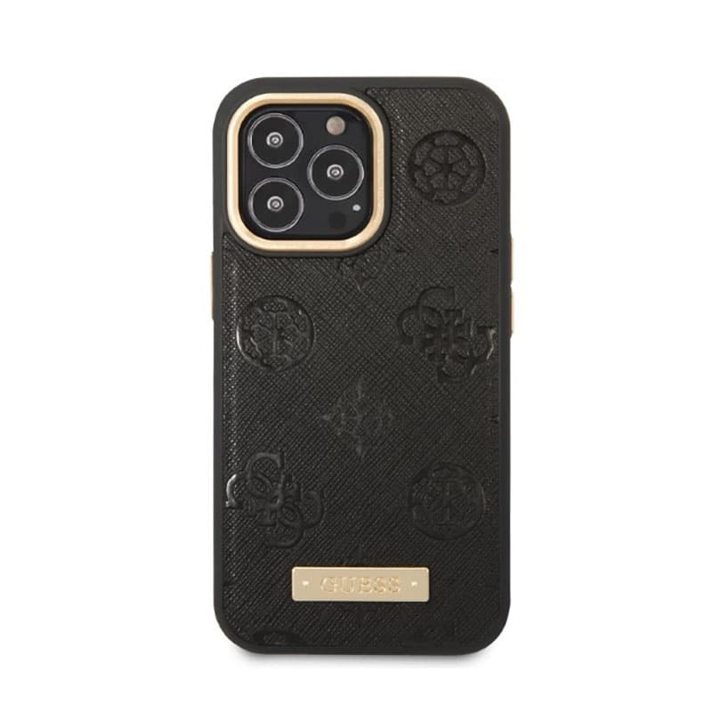 Guess Peony Logo Plate MagSafe - Case for iPhone 13 Pro (Black) 3