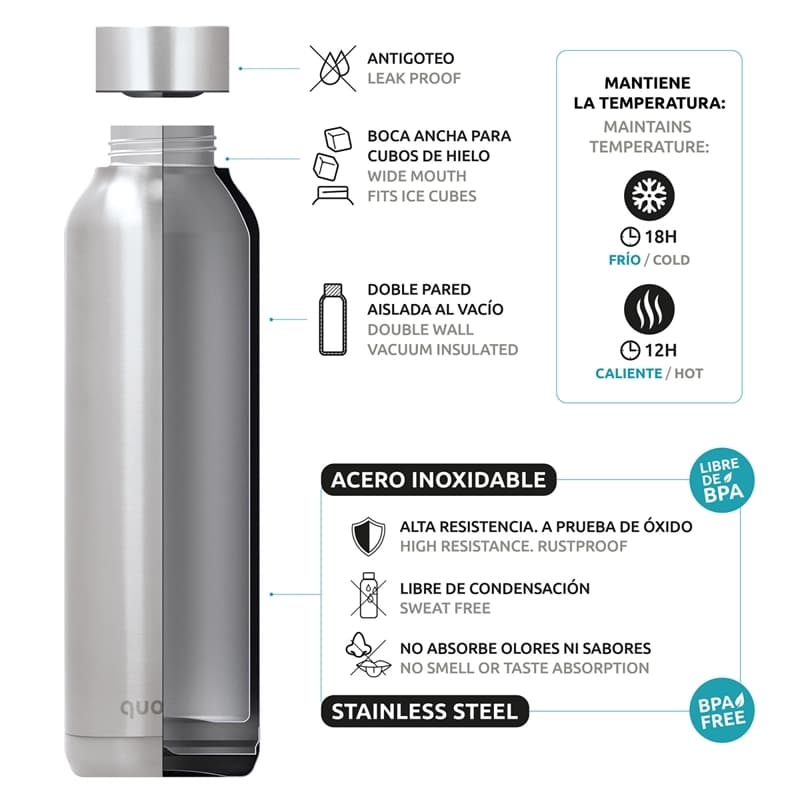 Quokka Solid With Strap - 630 ml Stainless Steel Thermos Bottle with Strap (Cherry Red) 3