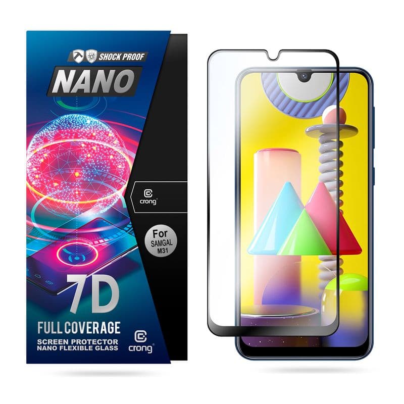 Crong 7D Nano Flexible Glass - 9H hybrid glass for the entire Samsung Galaxy M31 screen
