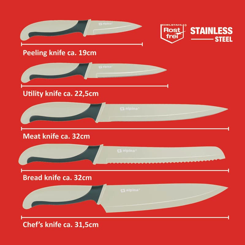 Alpina - Stainless steel knife set (Green) 3