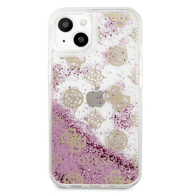 Guess Peony Liquid Glitter - Case for iPhone 13 mini (Pink) 3