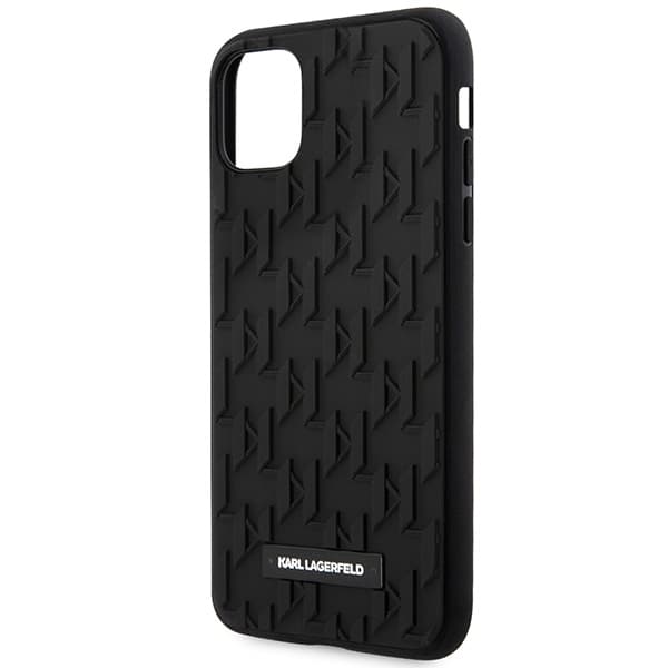 Karl Lagerfeld Monogram 3D Pattern - Case for iPhone 11 (Black) 6