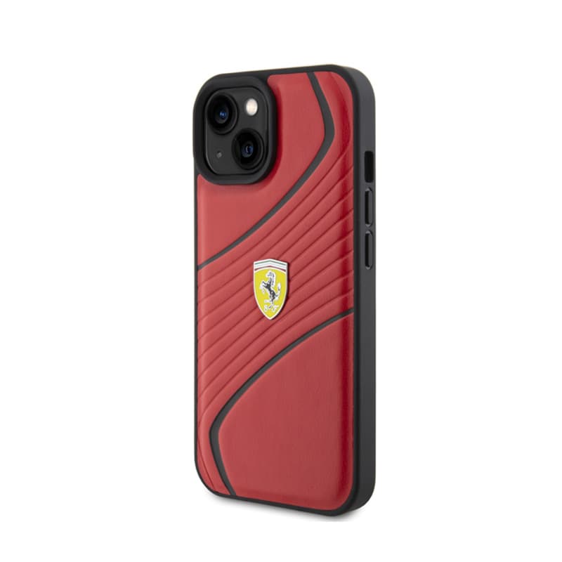 Ferrari Twist Metal Logo - Case for iPhone 15 (Red) 2