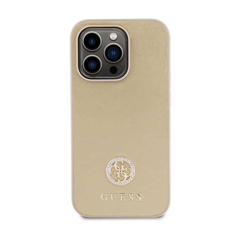 Guess 4G Strass Metal Logo - Case for iPhone 15 Pro (Gold) 3
