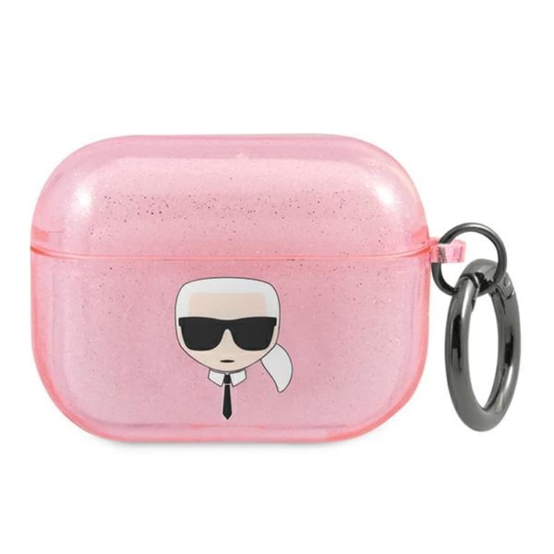 Karl Lagerfeld Karl Head Glitter - Case for Airpods Pro (Pink) 1