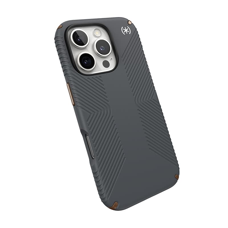 Speck Presidio2 Grip - iPhone 16 Pro Case (Charcoal Gray / Cool Bronze / White) 8