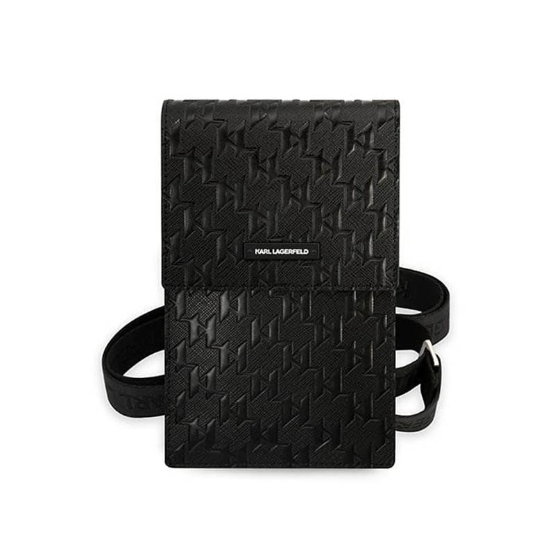 Karl Lagerfeld Monogram Plate Wallet Phone Bag - Bag for smartphone and accessories (Black) 2