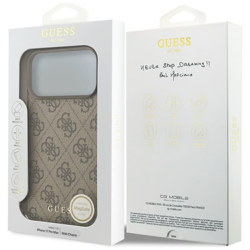 Guess 4G Charms Collection MagSafe - iPhone 17 Pro Max Case (Brown) 7