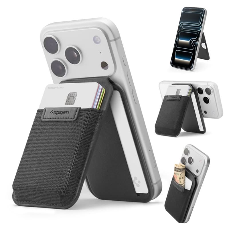 Spigen Slim Fold S314-4 MagSafe - Magnetic Wallet with Stand Function (Black) 7