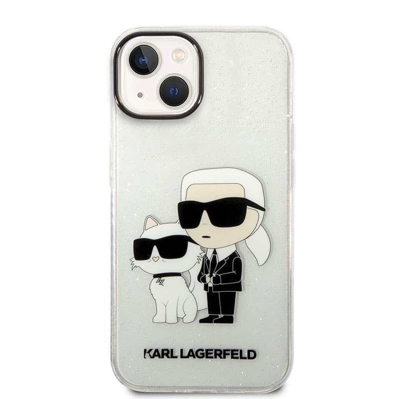 Karl Lagerfeld IML Glitter NFT Karl & Choupette - Case for iPhone 14 Plus (Clear) 2